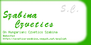 szabina czvetics business card